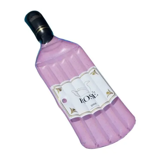 Swimline 94" Inflatable Ros&eacute; Bottle Pool Lounge Float {7}