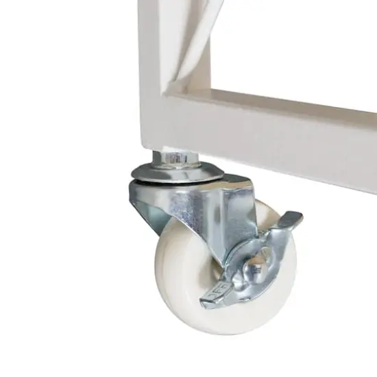 Honey Can Do White & Oak Rolling Kitchen Island {5}