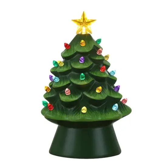 Mr. Christmas 8" Green Nostalgic Ceramic Tree {1}