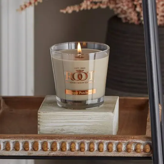 Root Candles 6.3oz. Small Scented Honeycomb Veriglass Jar Candle Ginger Patchouli {3}