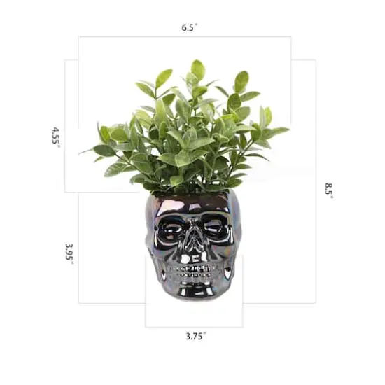 Flora Bunda&reg; Tea Leaf in Metallic Ceramic Black Skull {3}