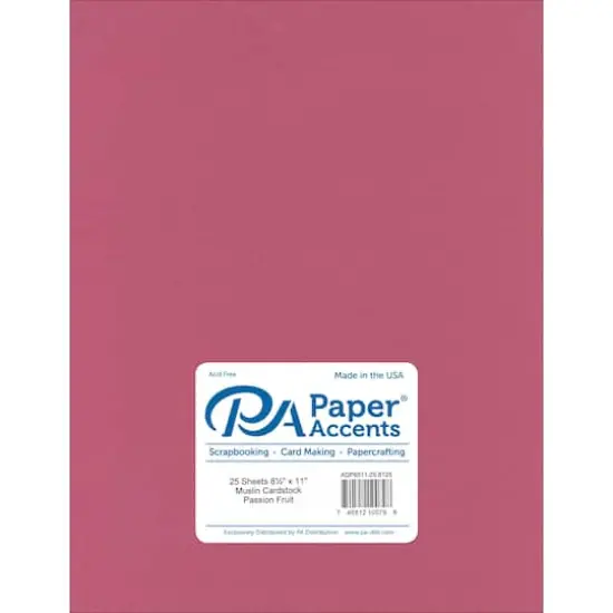 PA Paper&trade; Accents Muslin 8.5" x 11" 73lb. Cardstock, 25 Sheets Passion Fruit {1}