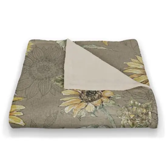 Sunflower Pattern Coral Fleece Blanket Brown {3}