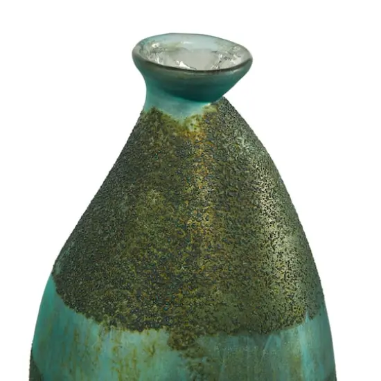 Green Glass Rustic Vase Set {5}