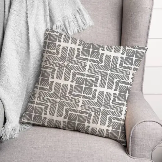 Shibori Squares Versatile Throw Pillow Gray {3}