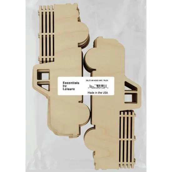 Essentials by Leisure Arts 24 Pack 6.25" x 2.5" Truck Flat Wood Shape {1}