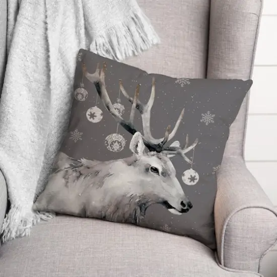 Christmas Reindeer 18" x 18" Indoor/Outdoor Pillow {3}