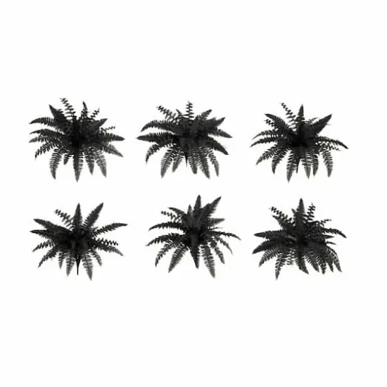 19in. Artificial Halloween Black Boston Fern - Set of 6 {1}