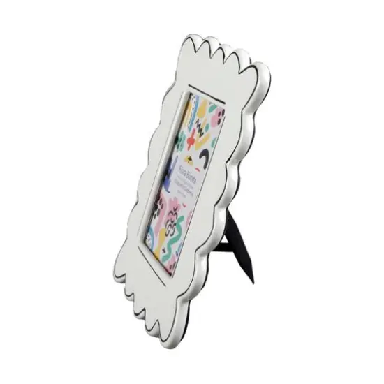 Flora Bunda&reg; 4" x 6" Sand White Wavey with Sideline Ceramic Frame {3}