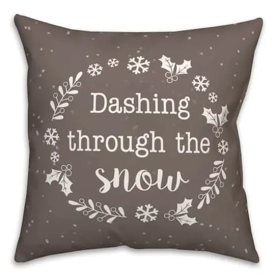 Dashing Through the Snow 18" x 18" Spun Poly Pillow {1}