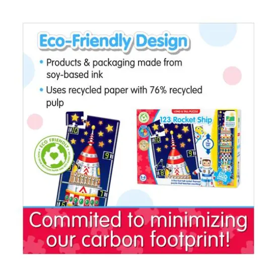 Long & Tall Puzzle - 123 Rocket Ship: 50+ Pcs {7}