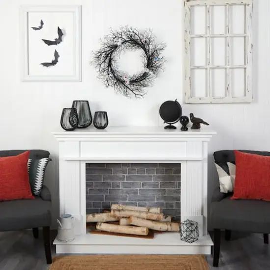 30" Halloween Gazing Eyeballs Twig Wreath {4}