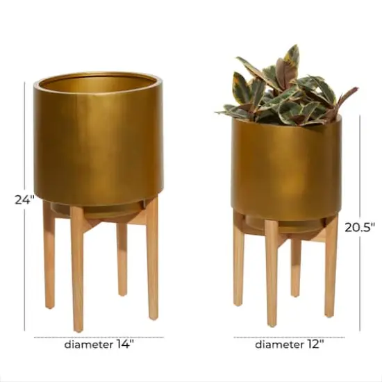 CosmoLiving by Cosmopolitan Gold Metal Planter Set {7}