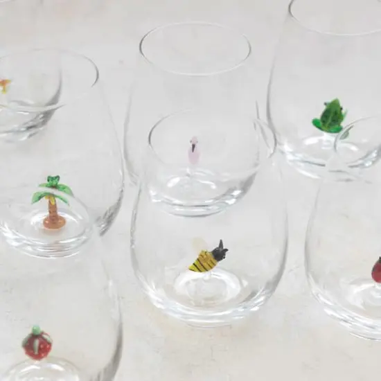 Hello Honey&reg; 4.75" Round Stemless Wine Glass Set {3}