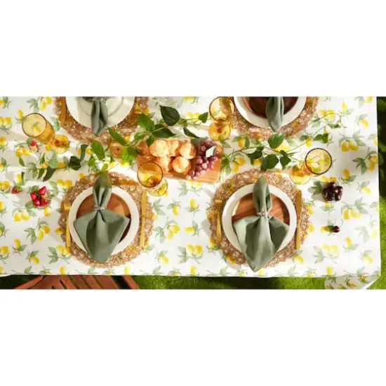 Summer Lemons Vinyl Tablecloth 70" Round {6}