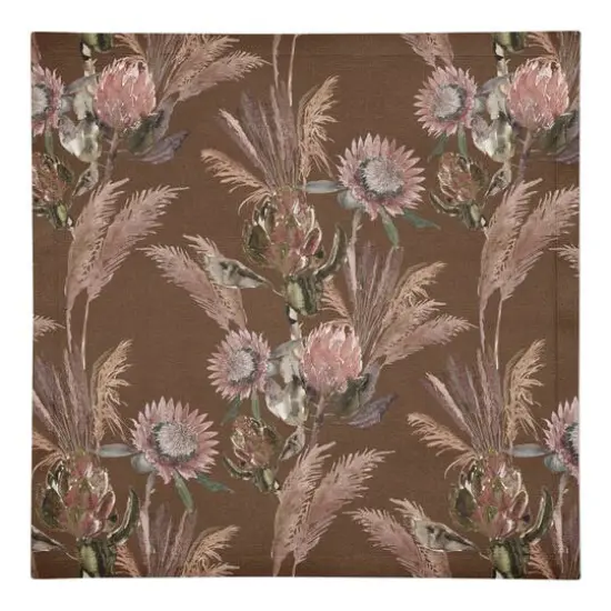 Protea Blooms Cotton Twill Napkin Rust {1}