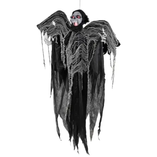 5ft. Animated Hanging Zombie Vampire with Lights & Sound Halloween Decoration {5}