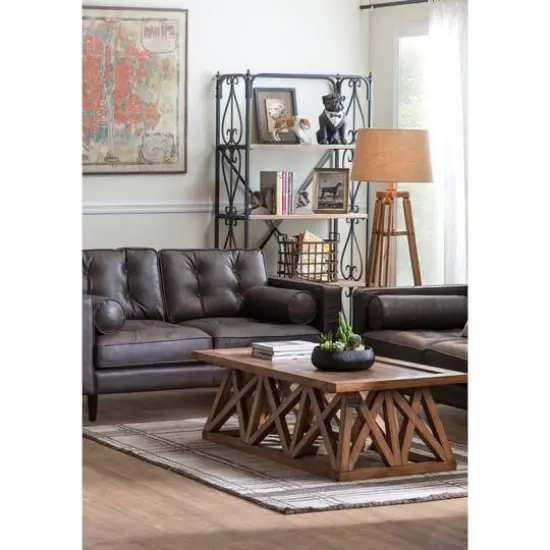 Hello Honey&reg; 5ft. Mid-Century Modern Wood Floor Lamp with Burlap Drum Shade {13}