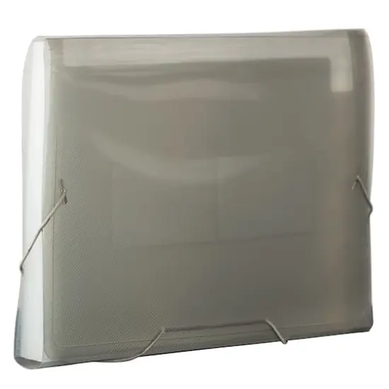 JAM Paper 9" x 13" Plastic Accordion Folder Smoke Grey {5}
