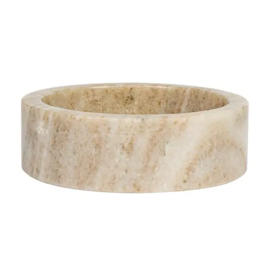 Hello Honey&reg; 5" Beige Round Marble Dish & Bottle Holder {6}