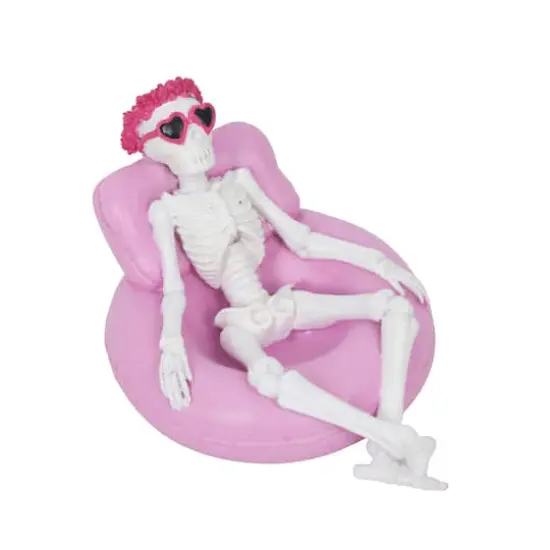 7.25" Skeleton on a Pink Pool Float Tabletop D&eacute;cor by Ashland&reg; {1}