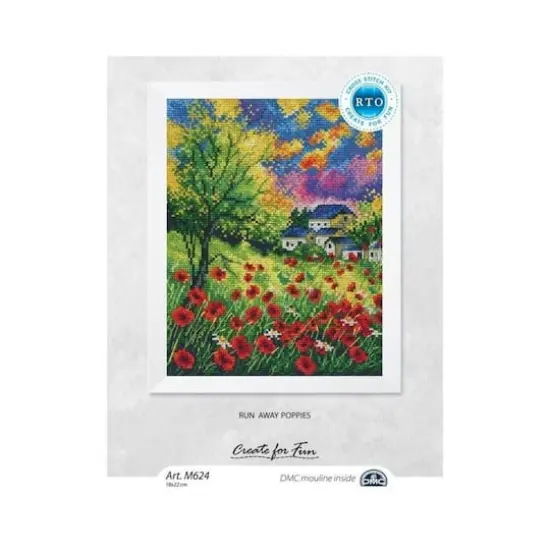 RTO Run Away Poppies Cross Stitch Kit {3}