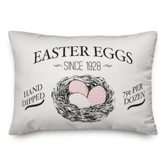 Vintage Easter Eggs Throw Pillow {1}
