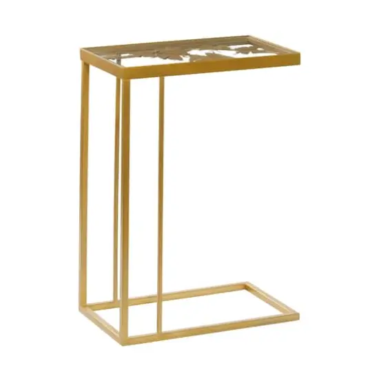 25" Gold Metal Contemporary Accent Table {1}