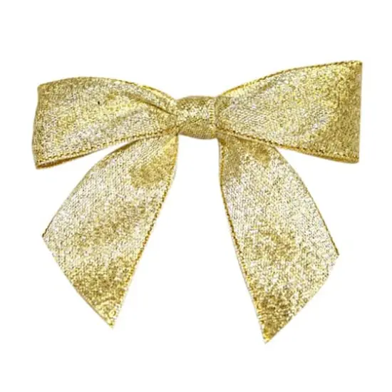 JAM Paper 7/8" Metallic Shimmer Twist Tie Bows, 100ct. Gold {1}