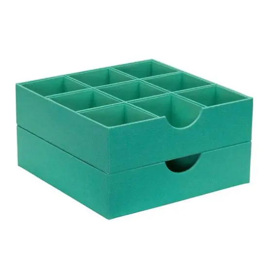 Household Essentials 9-Compartment Drawer Organizers, 2ct. Green {6}
