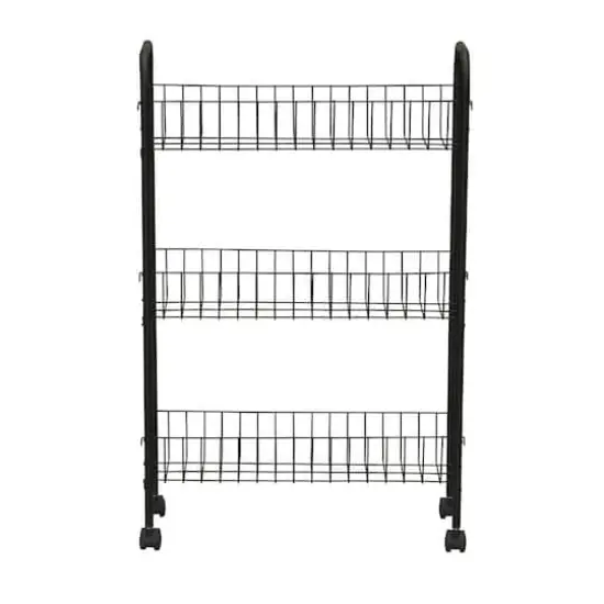 Household Essentials 30" Slim 3-Shelf Storage & Utility Cart Black {5}