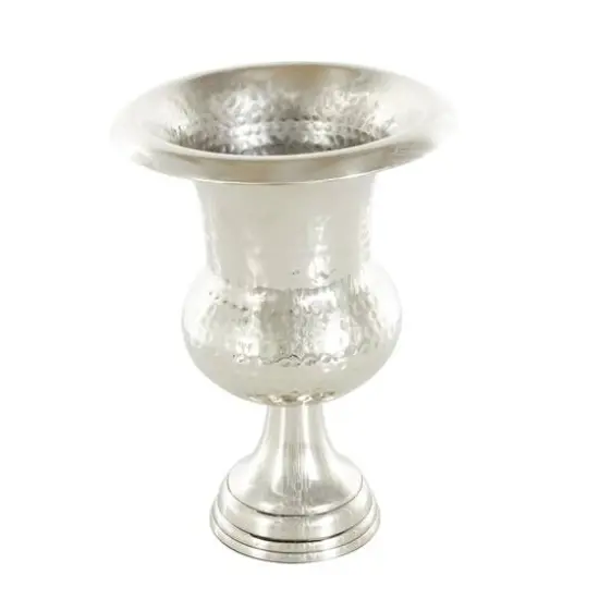Silver Aluminum Goblet Inspired Hammered Vase {7}