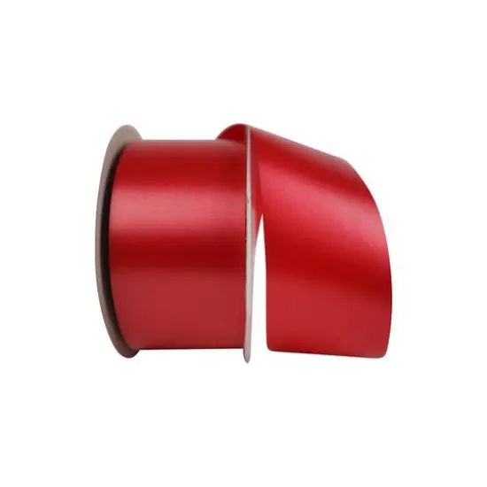JAM Paper 2.5" x 100yd. Plastic Florentine Ribbon Medium Red {1}