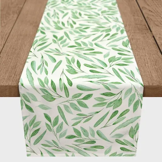 72" Spring Green Leaf Table Runner {3}