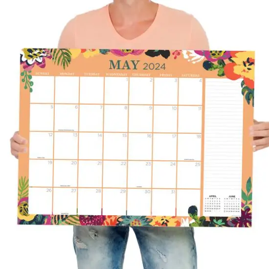 TF Publishing 2024 Floral Large Desk Pad Monthly Blotter Calendar {6}
