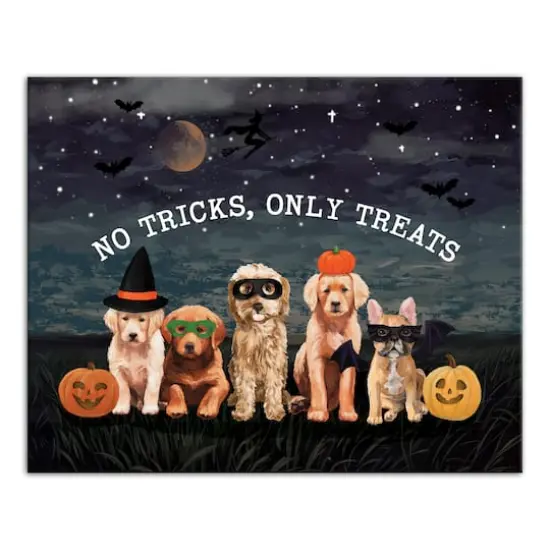 No Tricks Just Treats Pups 20" x 16" Canvas Wall Art {1}