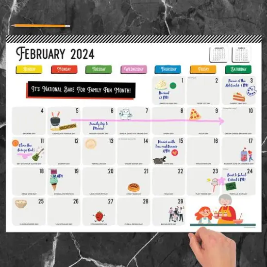 TF Publishing 2024 Every Day's A Holiday Large Desk Pad Monthly Blotter Calendar {3}