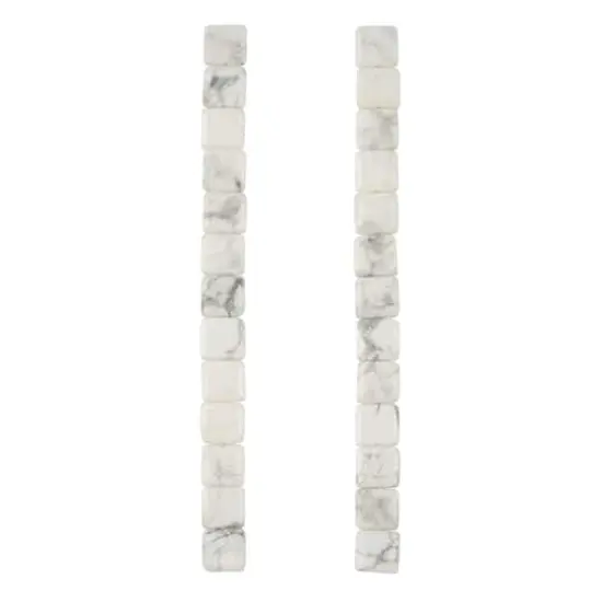 White Howlite Flat Square Beads, 10mm by Bead Landing&trade; {4}