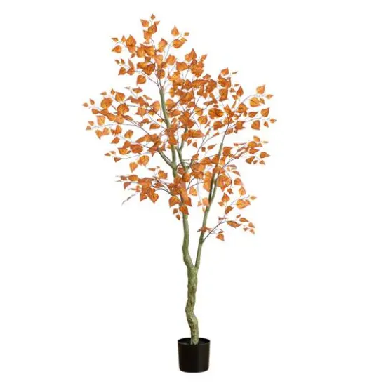 6ft. Autumn Birch Leaf Artificial Fall Tree {1}