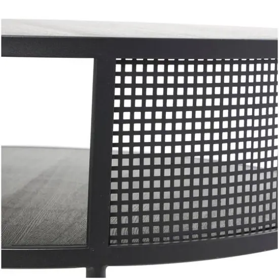 32" Black Metal Open Grid Frame Coffee Table {8}