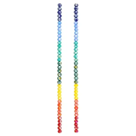 Rainbow AB Faceted Glass Rondelle Beads, 6mm by Bead Landing&trade; {4}