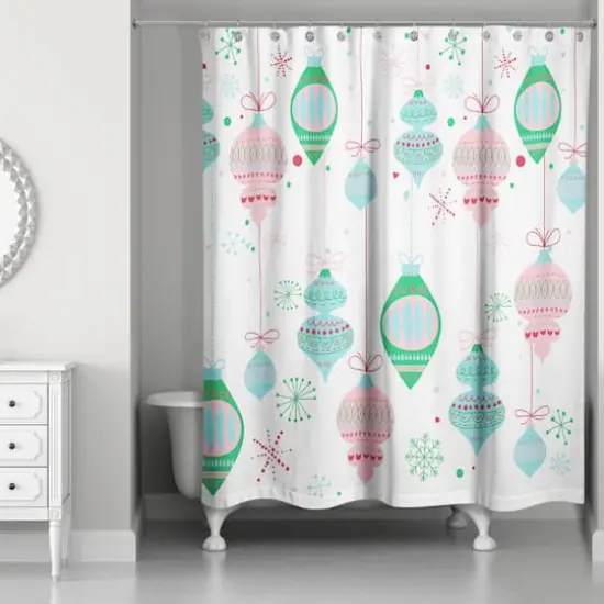 Retro Funky Ornaments Shower Curtain {3}