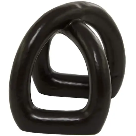 CosmoLiving by Cosmopolitan 8" Porcelain Arched Abstract Sculpture Black {6}