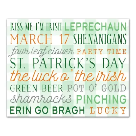 St Pat Day Words Canvas 16" x 20" Canvas Wall Art {1}