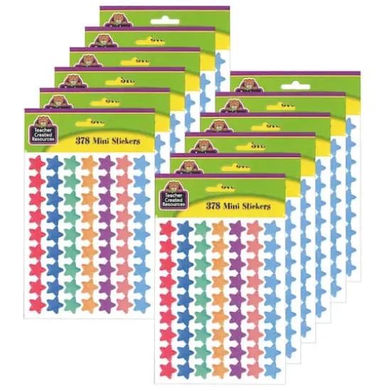 Teacher Created Resources Mini Watercolor Stars Stickers, 12 Packs of 378 {1}