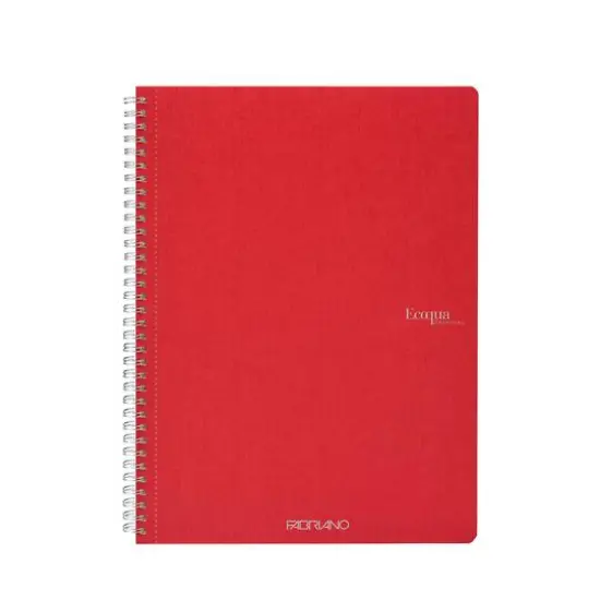 Fabriano&reg; EcoQua Original A4 Spiral-Bound Graph Notebook Red {1}