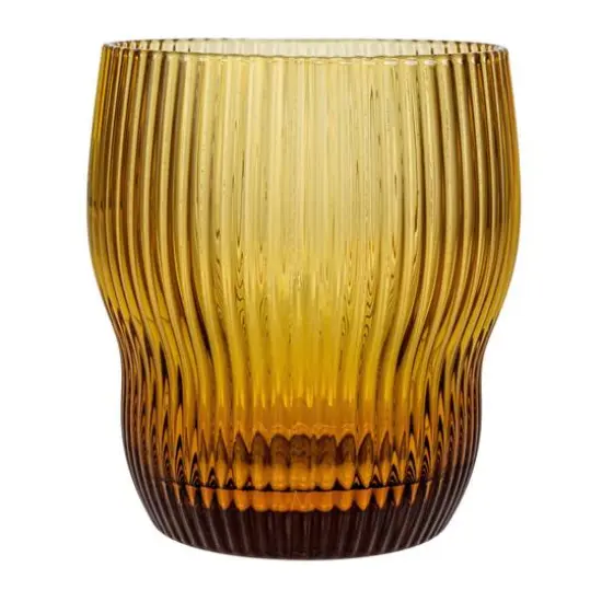 Hello Honey&reg; 8oz. Amber Ribbed Drinking Glass {6}