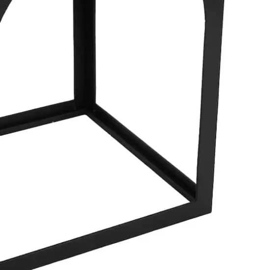 Metal Nested Accent Table with Large Arched Cutouts Set Black {5}