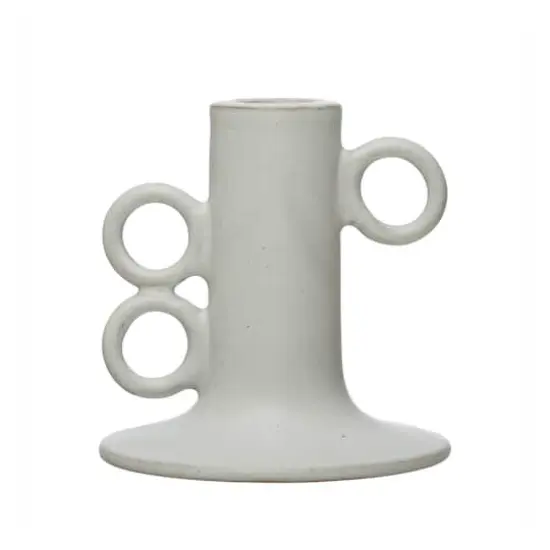 Hello Honey&reg; 4" Stoneware Taper Candle Holder {1}