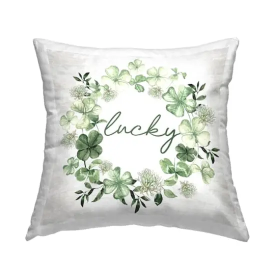 Stupell Industries Lucky Irish Wreath Decorative Printed Throw Pillow {1}